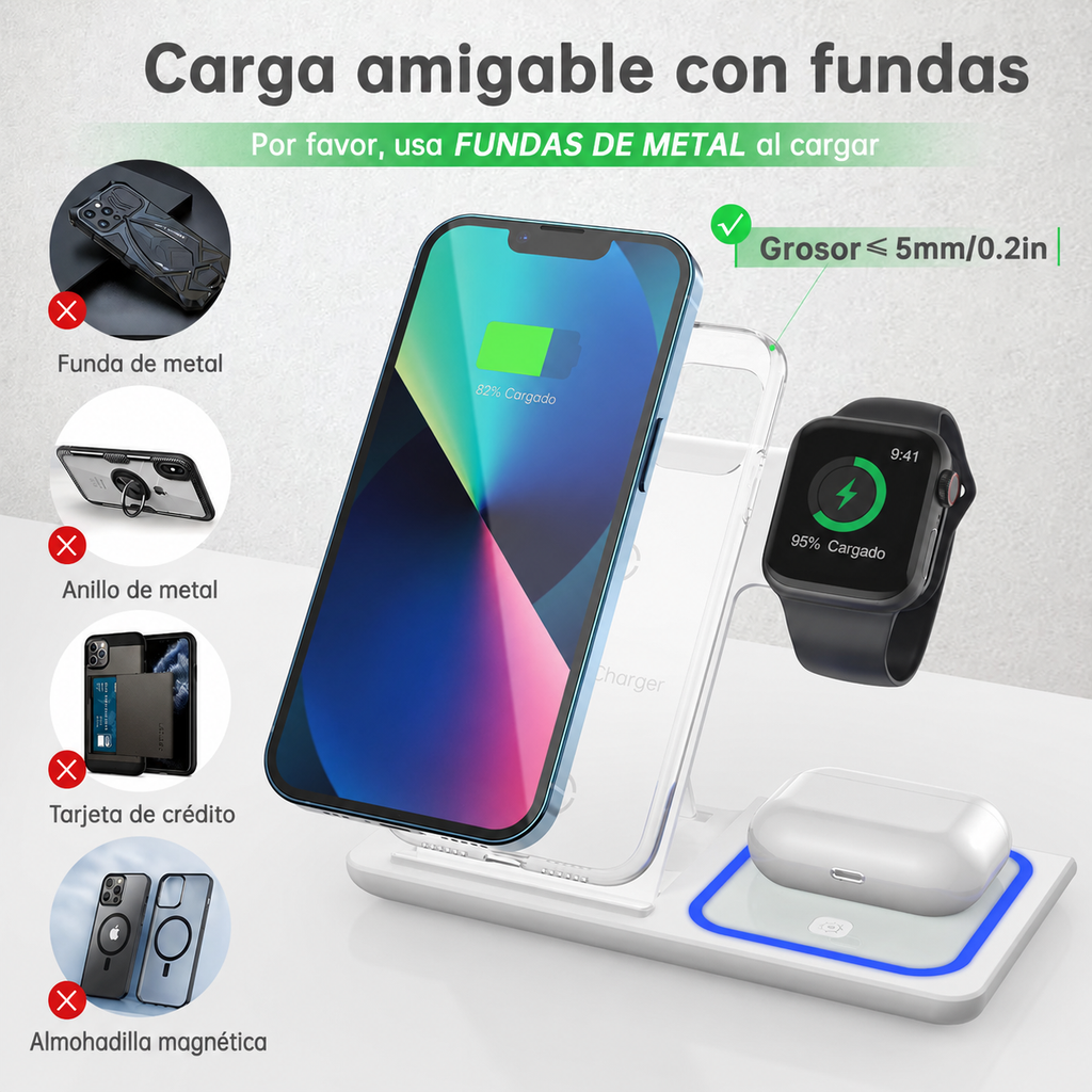 Cargador Inalambrico Magnetico 3 EN 1⚡️