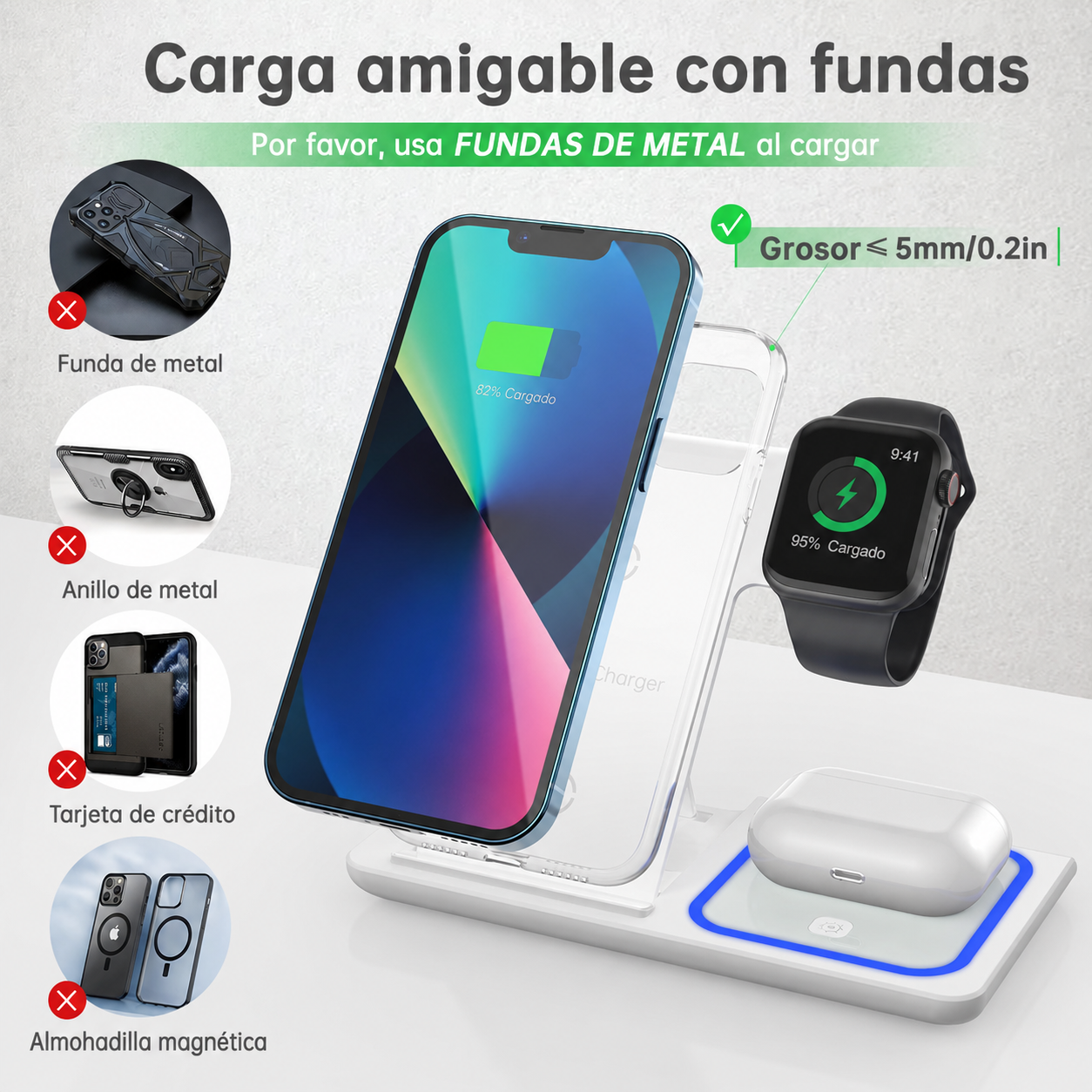 Cargador Inalambrico Magnetico 3 EN 1⚡️