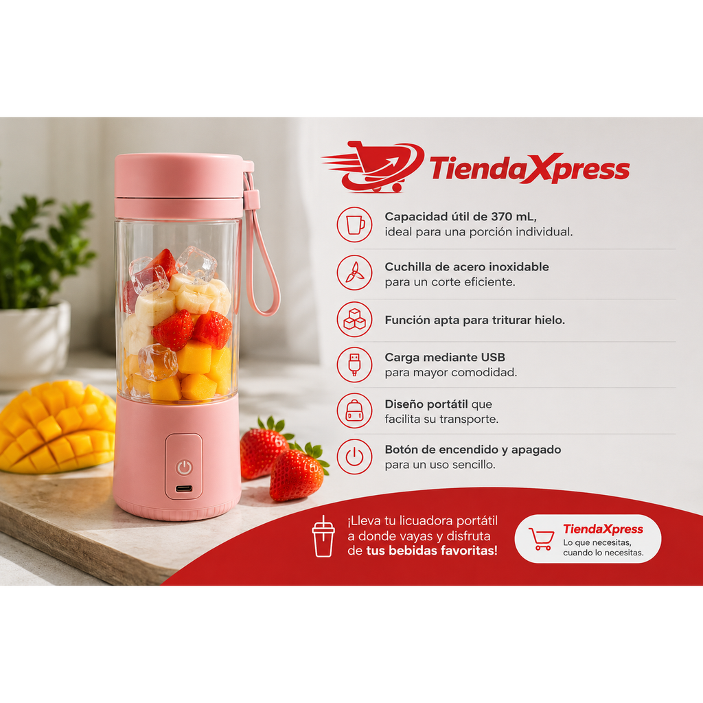 Mini Licuadora Portatil Recargable