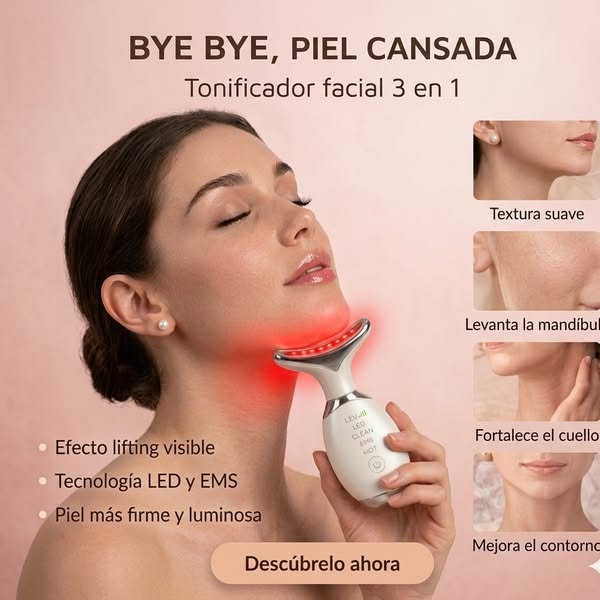 Masajeador y Rejuvenecedor Facial 3 en 1 + ¡REGALO GRATIS!