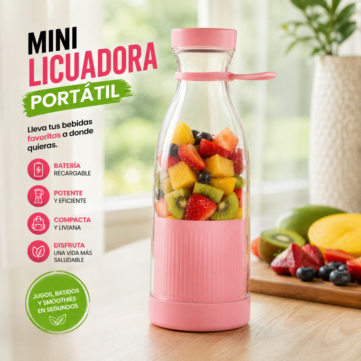 Mini Licuadora Portátil Multifuncional 380ml